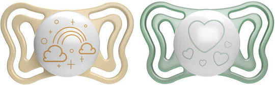 Chicco Physio Light Pacifiers Silicone Beige/Green for 2-6 months 2pcs