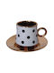 Etoile Set Tassen Kaffee Keramik Weiß DF-651A 6Stück