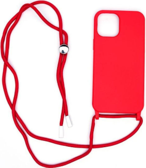 iSelf Color Задна корица Метал / Силикон с Каишка Червен (Redmi 12 4G / Redmi 12 5G)