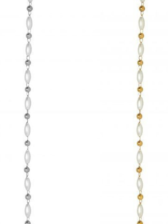 Ro-Ro Accessories Armband Fußkettchen Kette mit Design mit Steinen aus Stahl Vergoldet mit Perlen