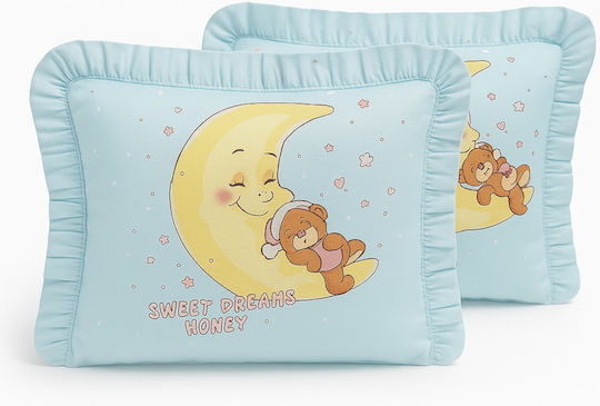 Beboulino Honey Set de față de pernă pentru copii din bumbac 100% 35x45cm Albastru