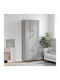 Living Room Display Cabinet Made of Particle Board Grey 69.5x34x180cm