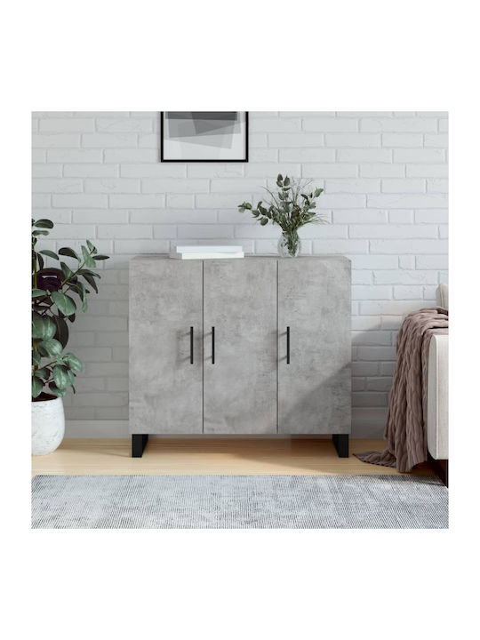 Bufet cu Oglindă Gri 90x34x80cm
