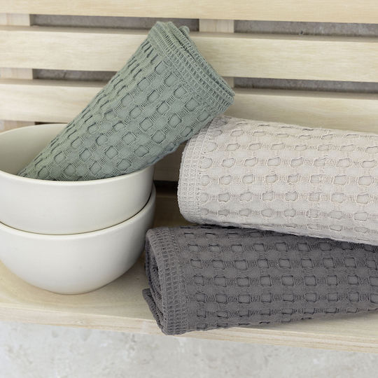 Nima Set 3tlg Handtuch aus 100% Baumwolle in Gray Farbe 70x70cm 3Stück