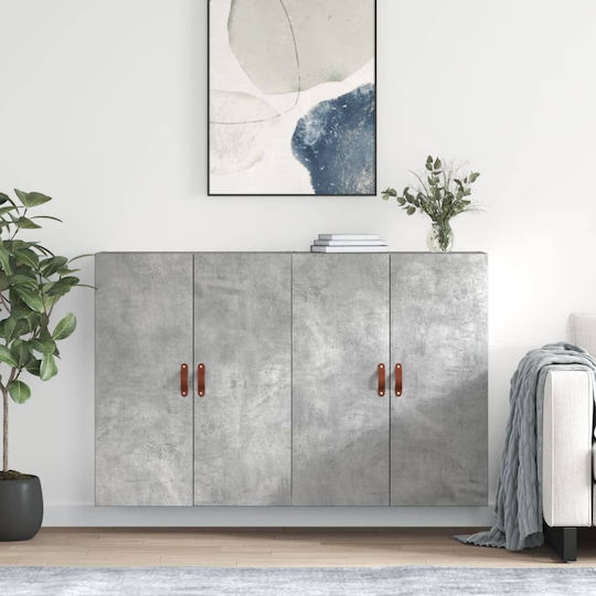 Sideboard Wooden Gray 69.5x34x90cm