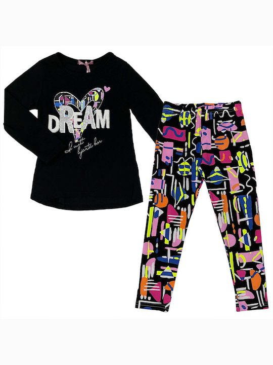 Ustyle Kinder Set mit Leggings Winter 2Stück Schwarz