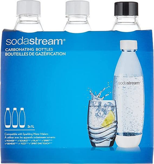 Sodastream Flasche Wasser Glas mit Schraubverschluss Weiß