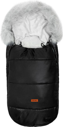 Sensillo Universal Sac de picioare pentru cărucior Impermeabil Negru cu căptușeală Fleece 100x45εκ.