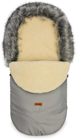 Sensillo Eskimo Universal Ποδόσακος Καροτσιού Αδιάβροχος Γκρι με Fleece Επένδυση 100x46εκ.