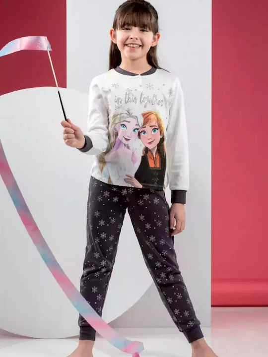 Disney Παιδική Πιτζάμα Χειμωνιάτικη Γκρι Frozen Disney Παιδική Πιτζάμα Χειμωνιάτικη Γκρι Frozen