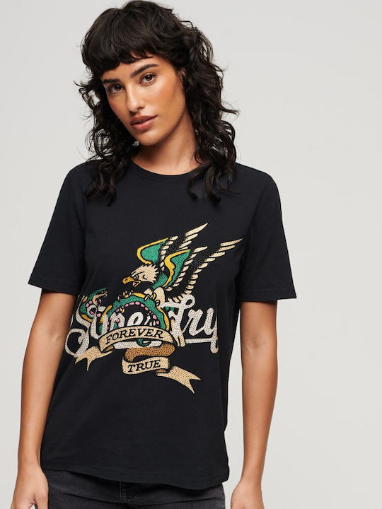 Superdry Script Graphic Feminin Tricou Negru