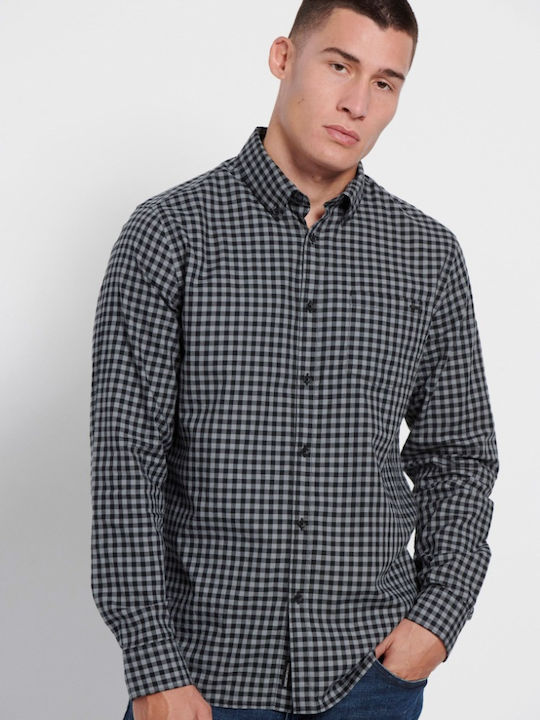 Funky Buddha Long-sleeved Cotton Shirt Checked ...