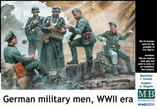 Master Box ''german Military Men'' Wwii Era Modeling Figure in Scale 1:35