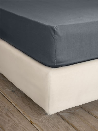 Nima Sheet Semi Double 180x260cm. Unicolors Midnight Gray