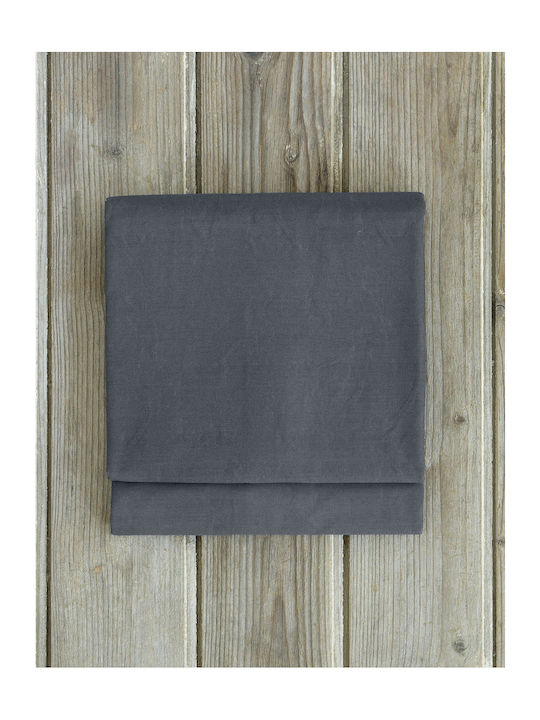 Nima Sheet for Single Bed with Elastic 100x200+32cm. Unicolors 32849 Midnight Gray