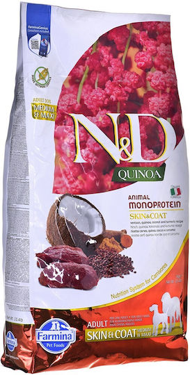 Farmina N&D Quinoa Skin & Coat 7kg Dry Food Grain-Free & Gluten-Free for Adult Medium & Large Breed Dogs with Quail