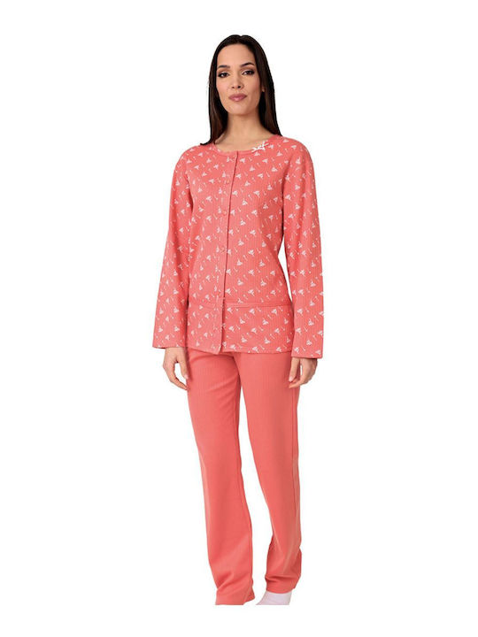 Lydia Creations Winter Women's Pyjama Set Orange