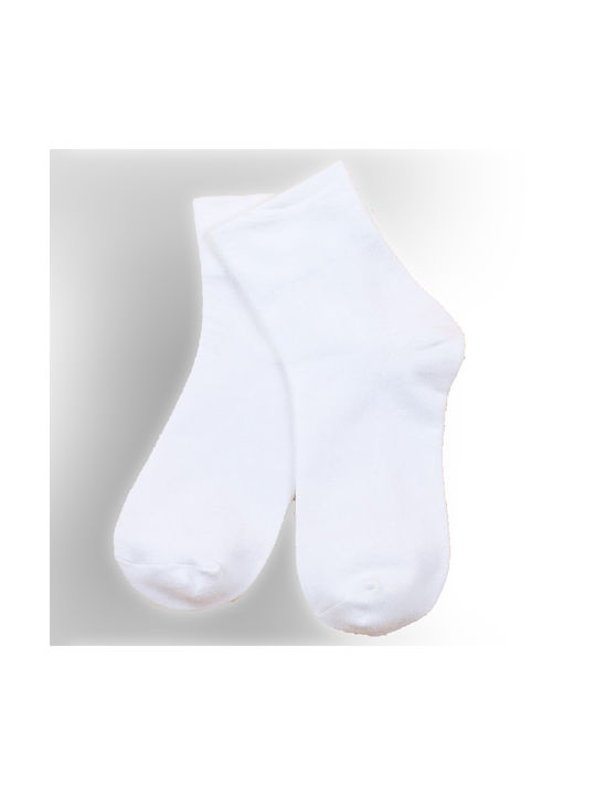 Oemen Women's Solid Color Socks White