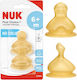 Nuk First Choice+ Rubber Baby Bottle Teats Medium Flow for 6+ months 2pcs