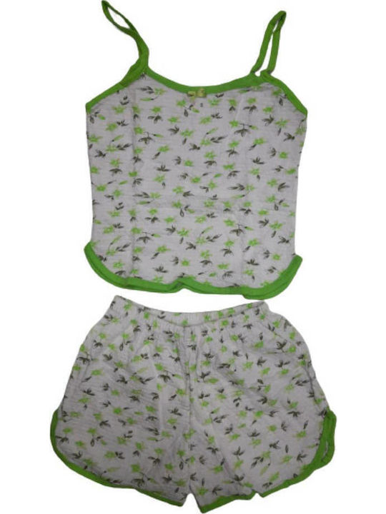 Tres Chic Sommer Damen Pyjama-Set Grün