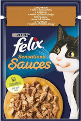 Purina Felix Sensations Sauces Hrana umeda pentru pisici adulte in Pungă cu Turcia in gelatina 85gr 1buc