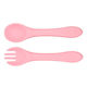 Baby Cloud Baby Set with Fork made of Silicone for 5+ months Pink 2pcs