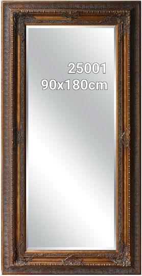 CMSpa 25001 Oglindă De Perete Full Body Rectangulară Auriu 180x90cm