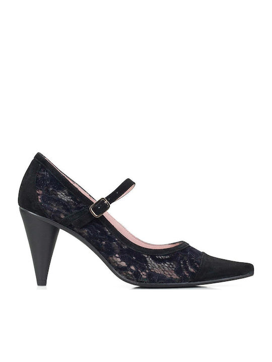 Ras Black Heels with Strap