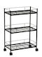 Andrea House Kitchen Trolley Metallic 3 Tiers Black 44.5x26.5x64.5cm