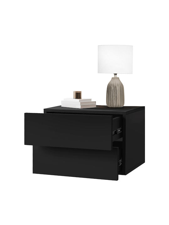 Wooden Bedside Table Black 42x29x30cm