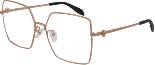 Alexander McQueen Women's Metal Prescription Eyeglass Frame Gold AM0276O-003