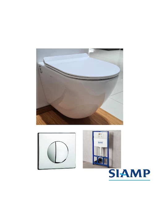 Siamp Fit 325 Λεκάνη Κρεμαστή με Καζανάκι με Slim Κάλυμμα Soft Close Siamp Fit 325 Λεκάνη Κρεμαστή με Καζανάκι με Slim Κάλυμμα Soft Close