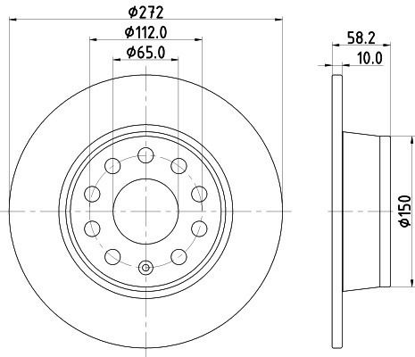 Hella Δισκόπλακα για Audi Q2 Skoda Karoq Volkswagen T-Roc