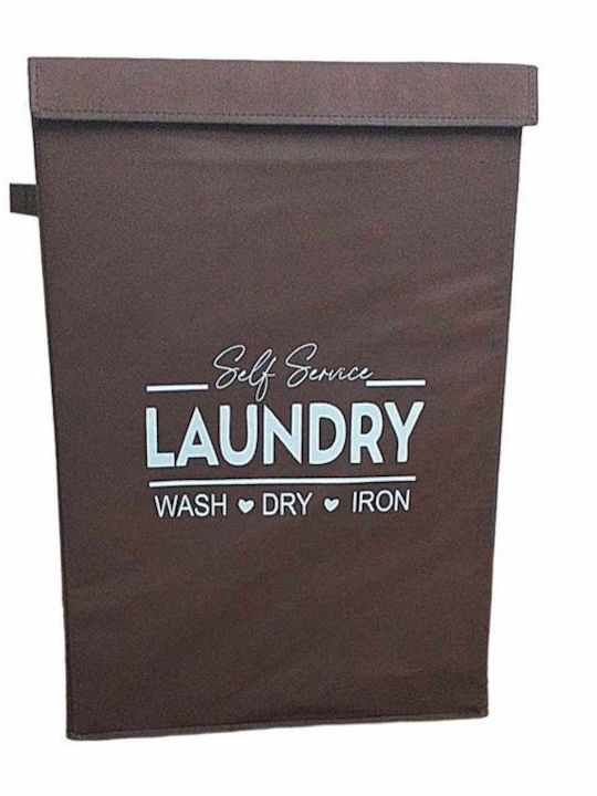 Sidirela Laundry Basket Fabric Folding with Cap 40x30x60cm Brown