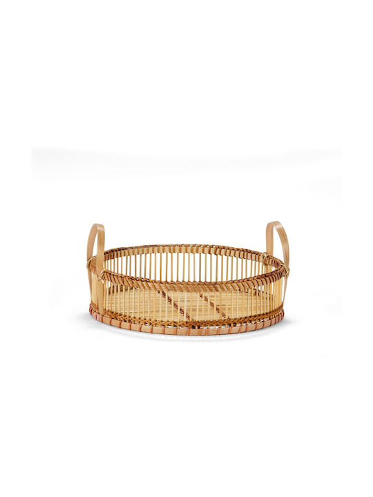 Andrea House Tavă Decorativă Lemn Rotundă 35x35x15cm 1buc