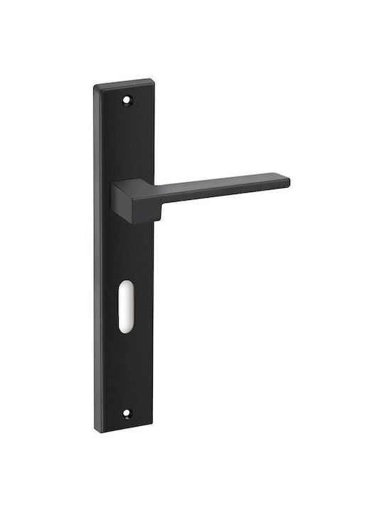 Convex Lever Middle Door with Plate 1535 1535HRS19S19 Pair (Center Distance 72mm) Black