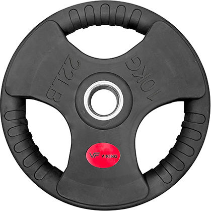 Viking Set of Plates Olympic Type Rubber 1 x 10kg Φ50mm with Handles