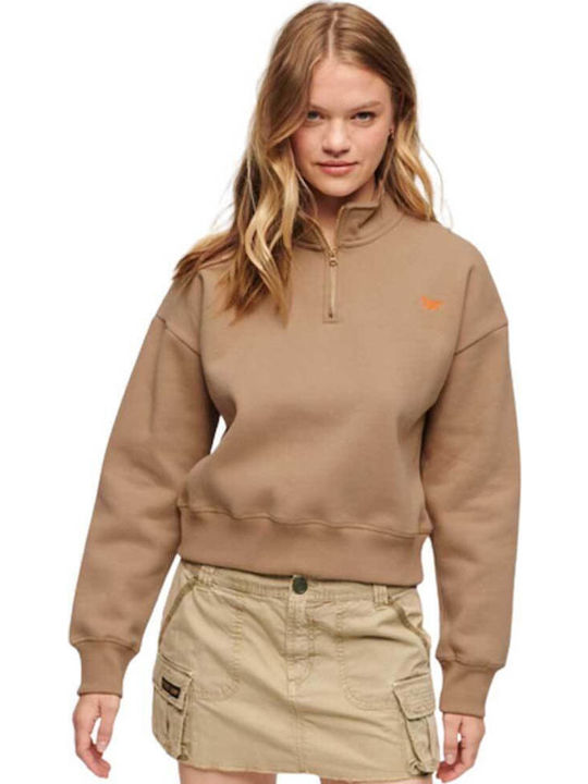 Superdry Γυναικείο Φούτερ Καφέ