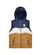 Energiers Kids Casual Jacket Sleeveless Short with Hood Camel