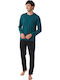 Minerva Men's Winter Pajamas Set Green