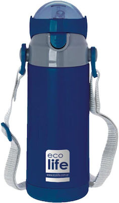 Ecolife Kinder Trinkflasche Thermos Rostfreier Stahl Blau 400ml 33-BO-2989