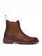 Leather Women's Ankle Boots Tabac Brown