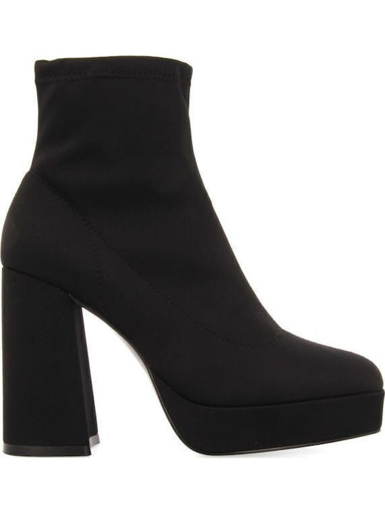 Leder Stiefeletten Damen Schwarz