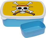 Onepiece Skull Kids Lunch Plastic Box Blue L18xW13xH6cm