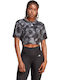 Essentials Aop Damen Sport Crop Top Kurzärmelig Mehrfarbig