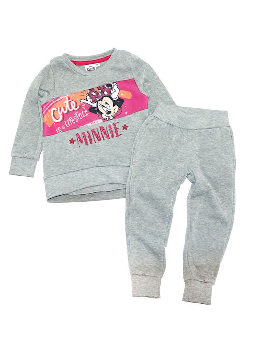 Παιδικό Σετ Φόρμας Γκρι 2τμχ Minnie Mouse