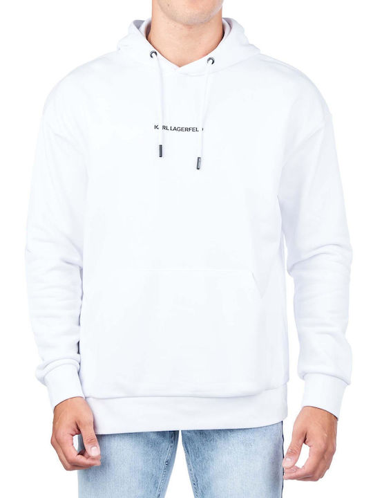 Karl Lagerfeld Men's Sweatshirt with Hood White