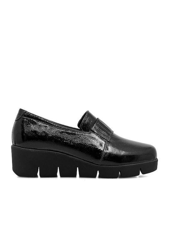 Softies Δερμάτινα Γυναικεία Loafers σε Μαύρο Χρώμα