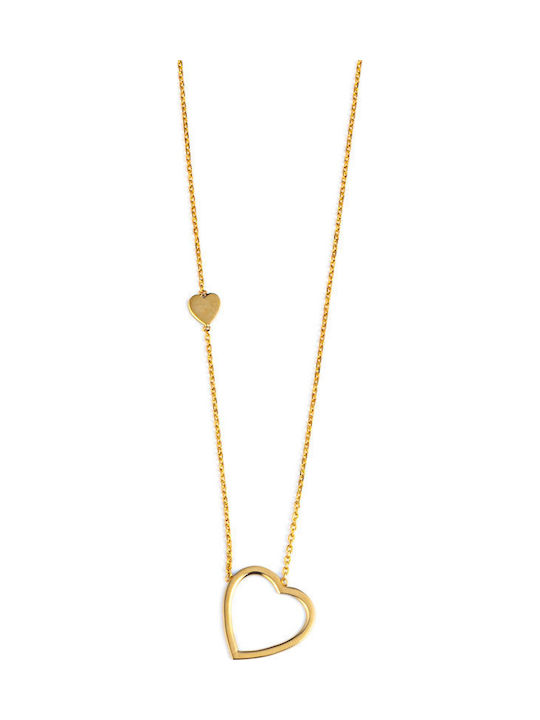 George Art Jewels Κολιέ με σχέδιο Καρδιά από Χρυσό 14Κ