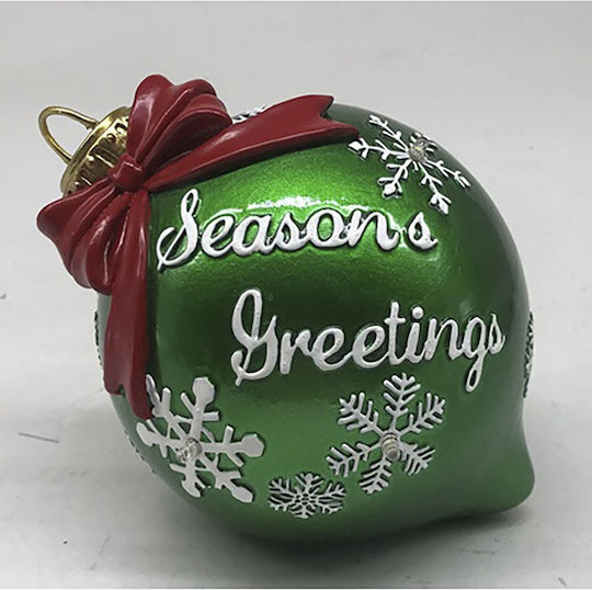 Iliadis Illuminated Christmas Plastic Figure Ball Green Height 13cm Seasons Greetings